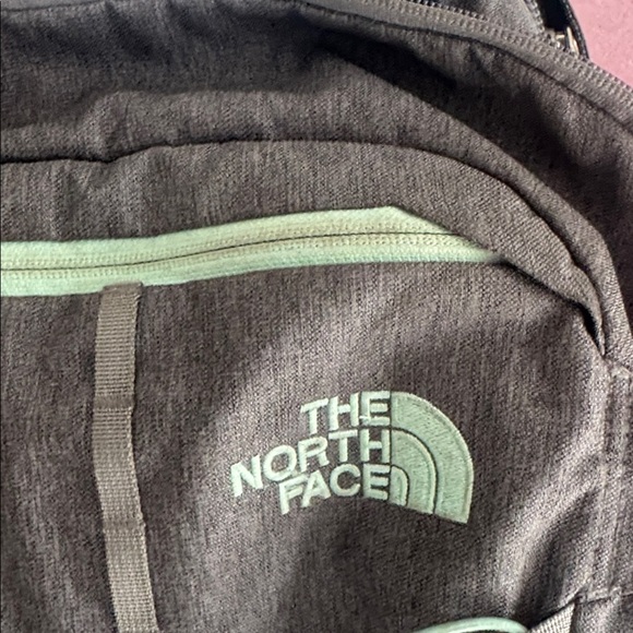 The North Face Charcoal Backpack with Light Green Details - Picture 3 of 8